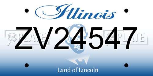 ZV24547 Illinois License Plate