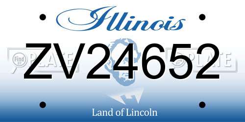 ZV24652 Illinois License Plate