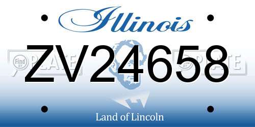 ZV24658 Illinois License Plate