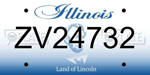 ZV24732 Illinois License Plate