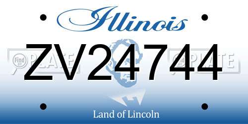 ZV24744 Illinois License Plate