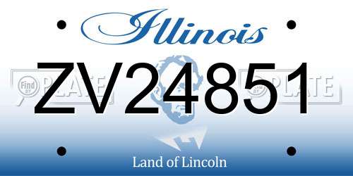 ZV24851 Illinois License Plate