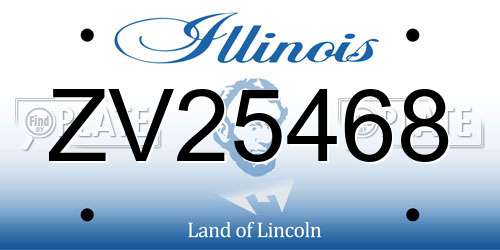 ZV25468 Illinois License Plate