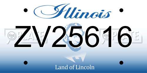 ZV25616 Illinois License Plate