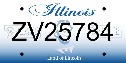 ZV25784 Illinois License Plate