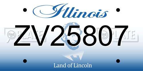 ZV25807 Illinois License Plate