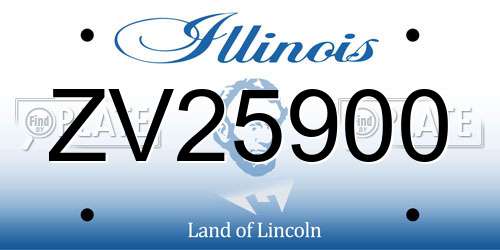 ZV25900 Illinois License Plate