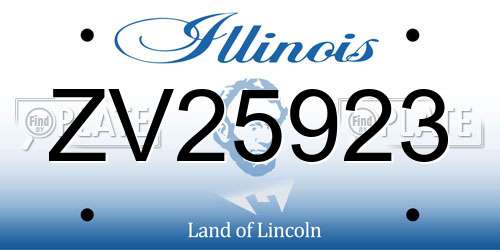ZV25923 Illinois License Plate
