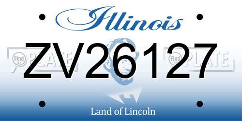 ZV26127 Illinois License Plate
