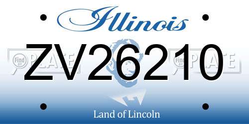 ZV26210 Illinois License Plate
