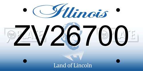 ZV26700 Illinois License Plate