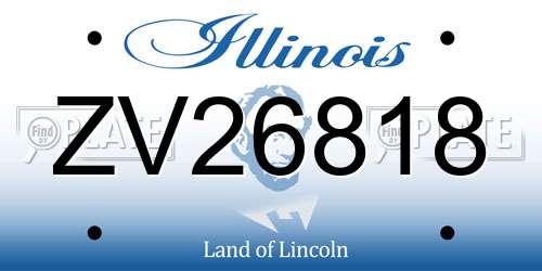 ZV26818 Illinois License Plate