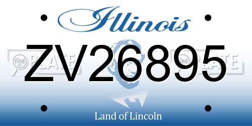 ZV26895 Illinois License Plate