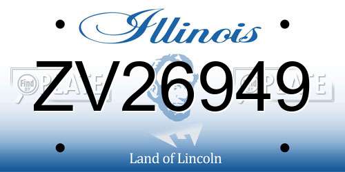 ZV26949 Illinois License Plate