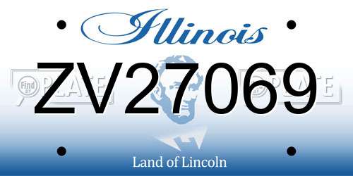 ZV27069 Illinois License Plate