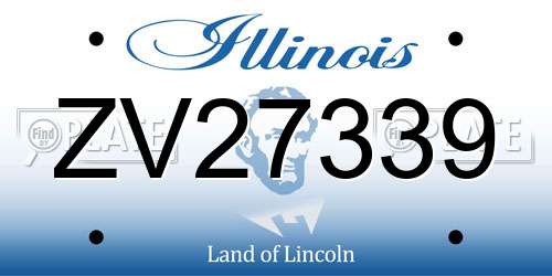 ZV27339 Illinois License Plate