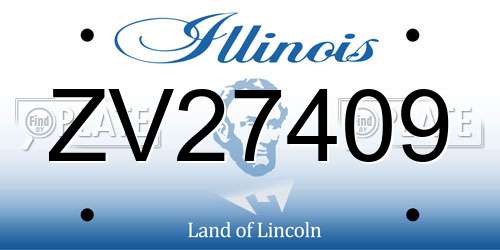 ZV27409 Illinois License Plate