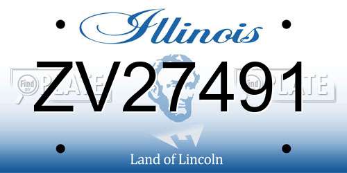 ZV27491 Illinois License Plate