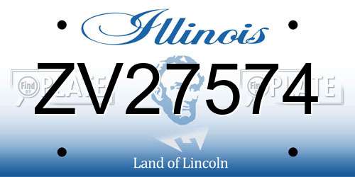 ZV27574 Illinois License Plate