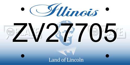 ZV27705 Illinois License Plate