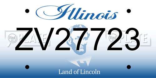 ZV27723 Illinois License Plate