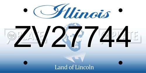 ZV27744 Illinois License Plate