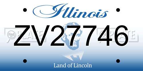 ZV27746 Illinois License Plate