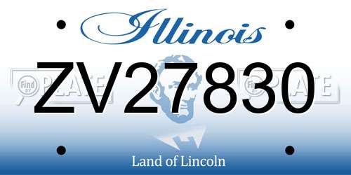ZV27830 Illinois License Plate