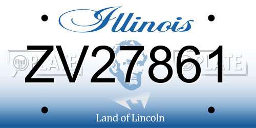 ZV27861 Illinois License Plate