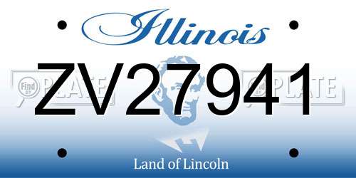 ZV27941 Illinois License Plate