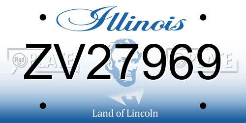 ZV27969 Illinois License Plate