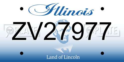 ZV27977 Illinois License Plate