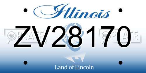 ZV28170 Illinois License Plate