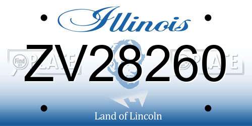 ZV28260 Illinois License Plate