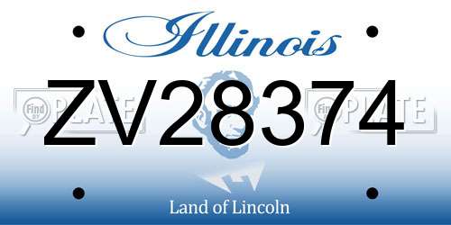 ZV28374 Illinois License Plate