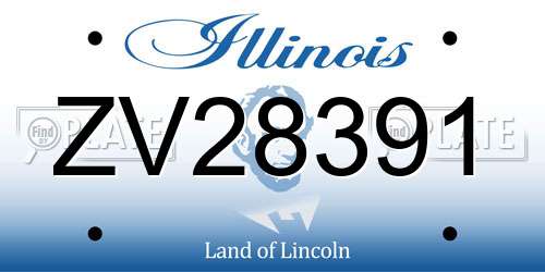 ZV28391 Illinois License Plate