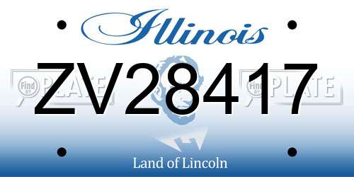 ZV28417 Illinois License Plate