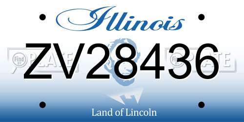 ZV28436 Illinois License Plate
