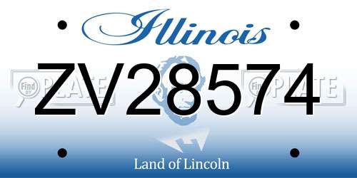 ZV28574 Illinois License Plate