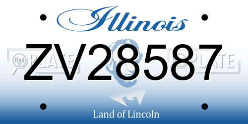 ZV28587 Illinois License Plate