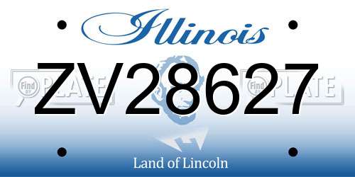 ZV28627 Illinois License Plate