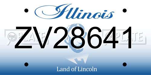 ZV28641 Illinois License Plate
