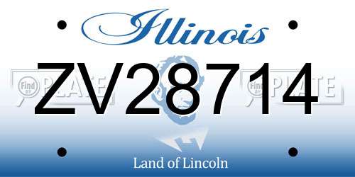 ZV28714 Illinois License Plate