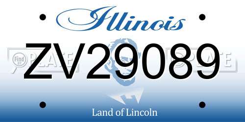 ZV29089 Illinois License Plate