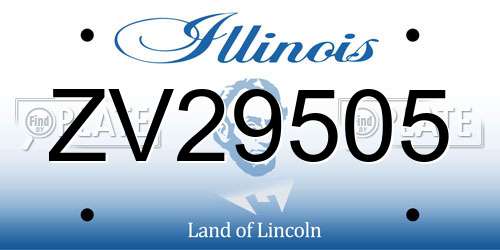 ZV29505 Illinois License Plate