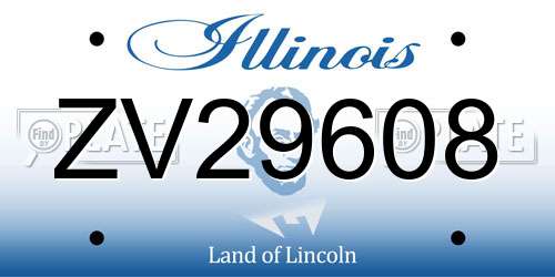 ZV29608 Illinois License Plate