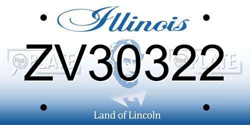 ZV30322 Illinois License Plate