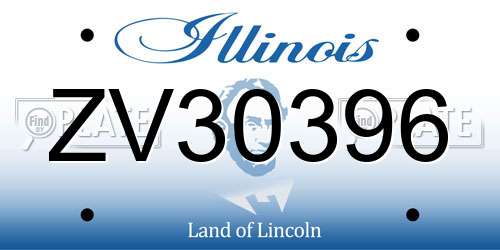 ZV30396 Illinois License Plate