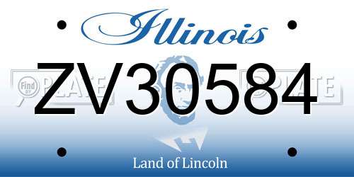 ZV30584 Illinois License Plate