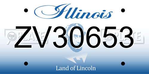 ZV30653 Illinois License Plate